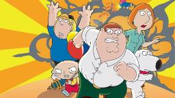 شخصیت‌های انیمیشن فمیلی گای (Family Guy) در حال دویدن و هیجان‌زده