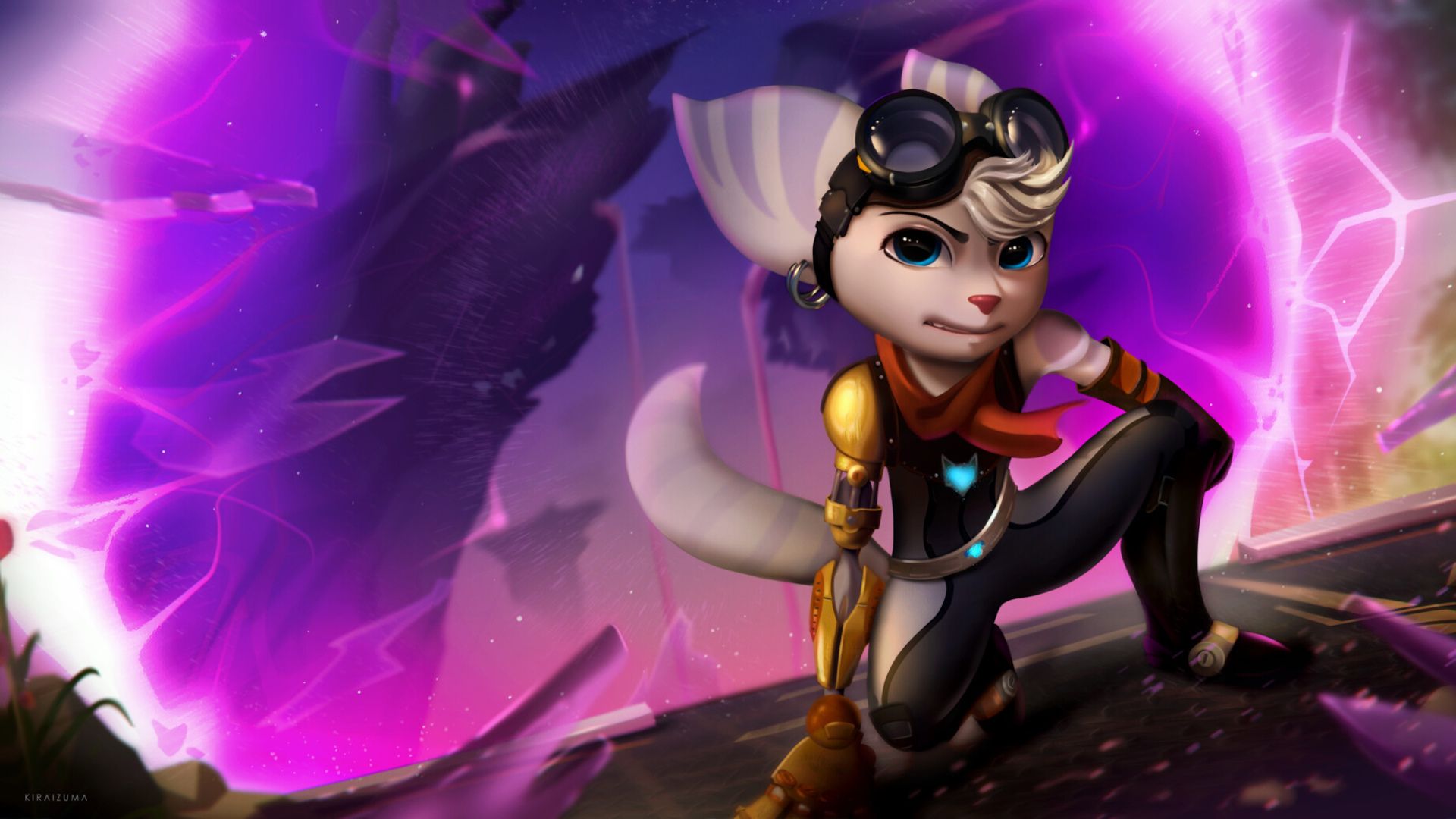 یک فن‌آرت زیبا و جذاب از شخصیت ریوت (Rivet) در بازی Ratchet & Clank: Rift Apart