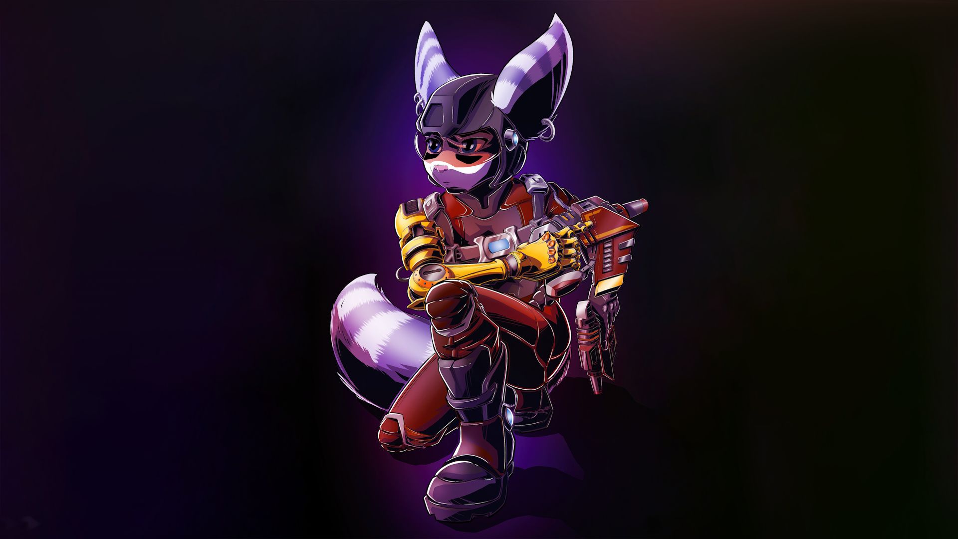 یک فن‌آرت زیبا و جذاب از شخصیت ریوت (Rivet) در بازی Ratchet & Clank: Rift Apart