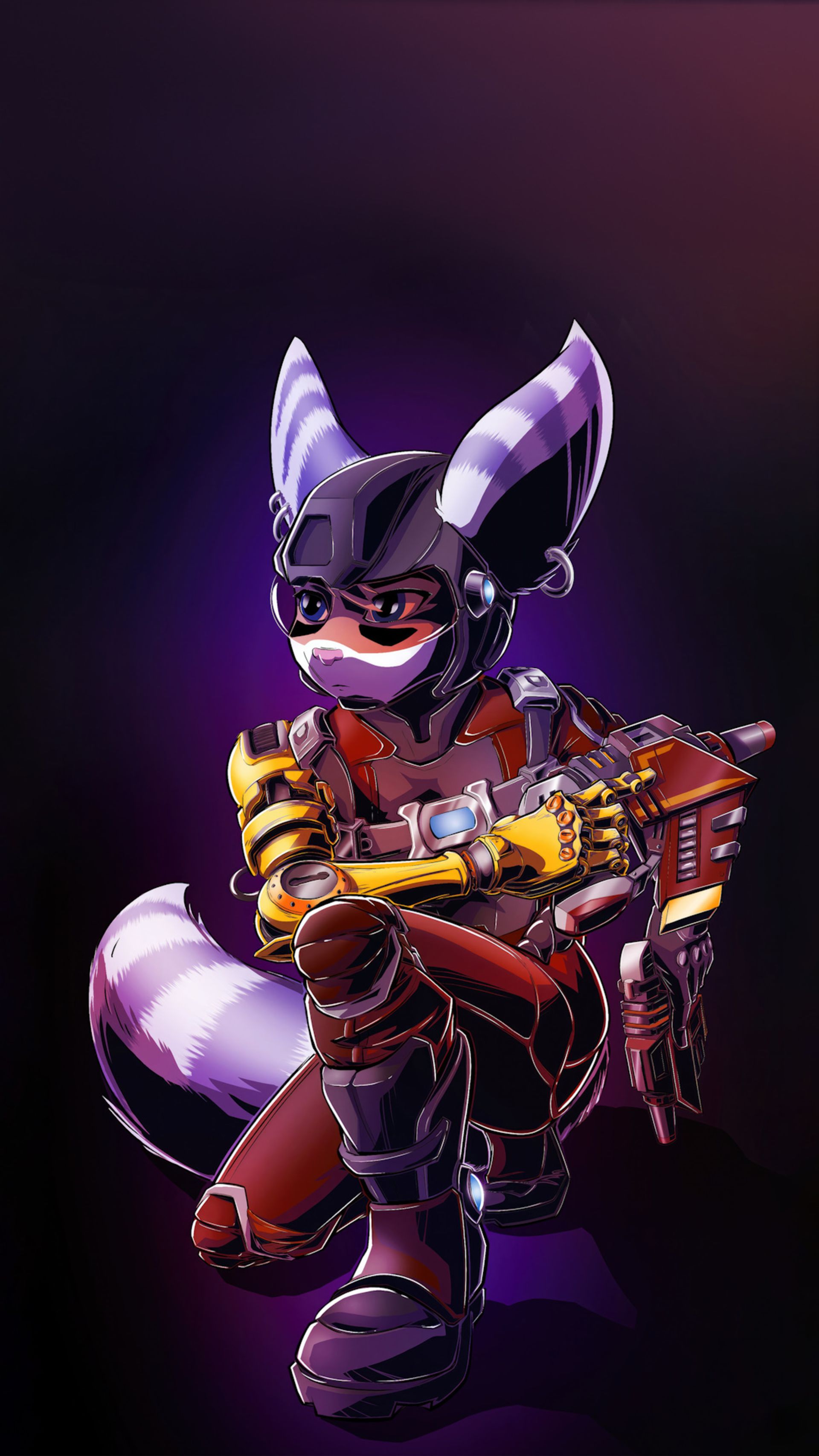 یک فن‌آرت زیبا و جذاب از شخصیت ریوت (Rivet) در بازی Ratchet & Clank: Rift Apart
