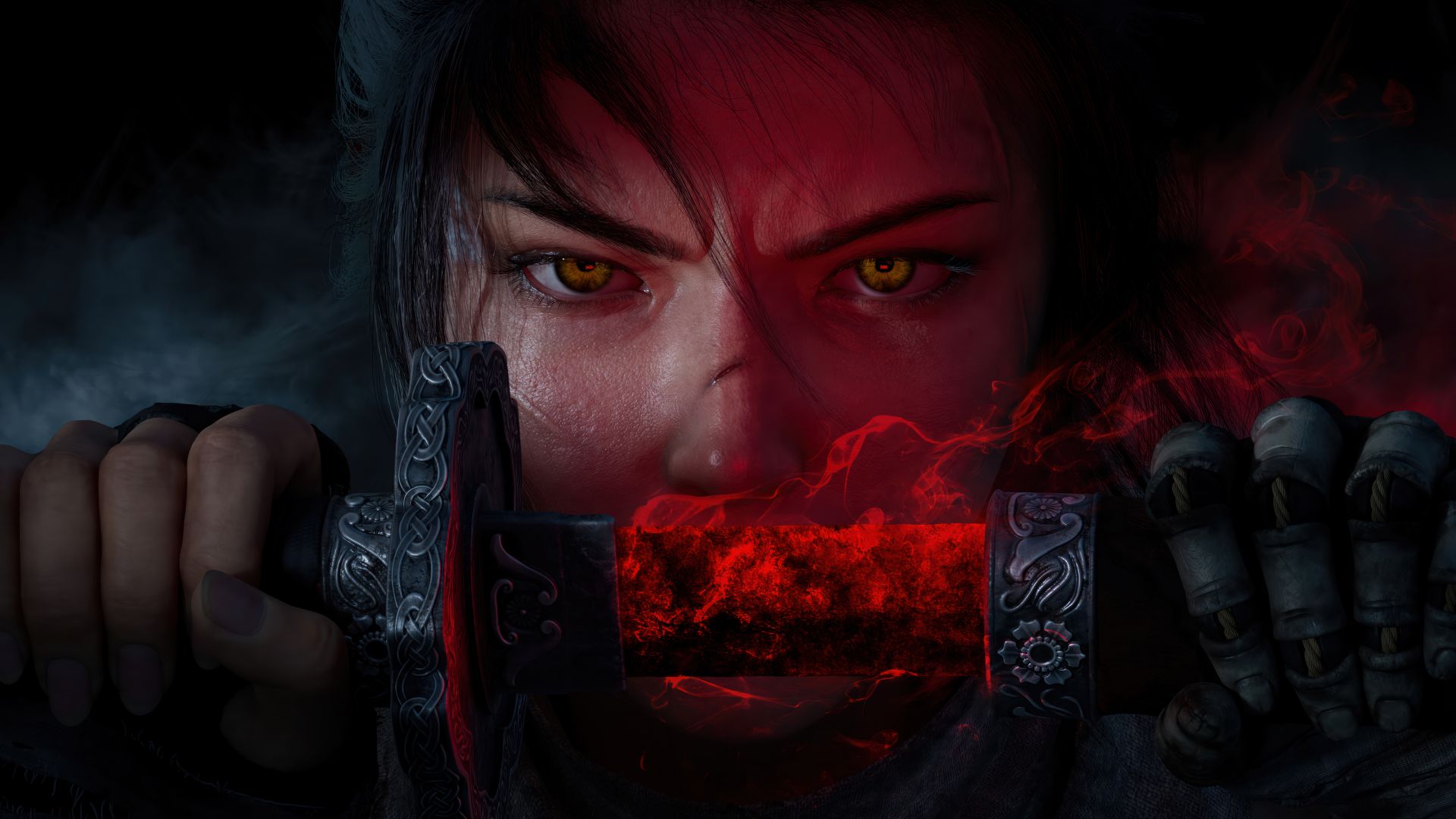 چهره خشمگین جنگجوی زن در بازی Sekiro: Shadows Die Twice