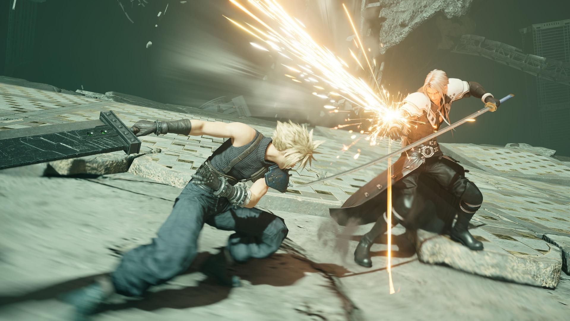 مبارزه کلاد با سفیروث در بازی Final Fantasy 7 Remake Intergrade