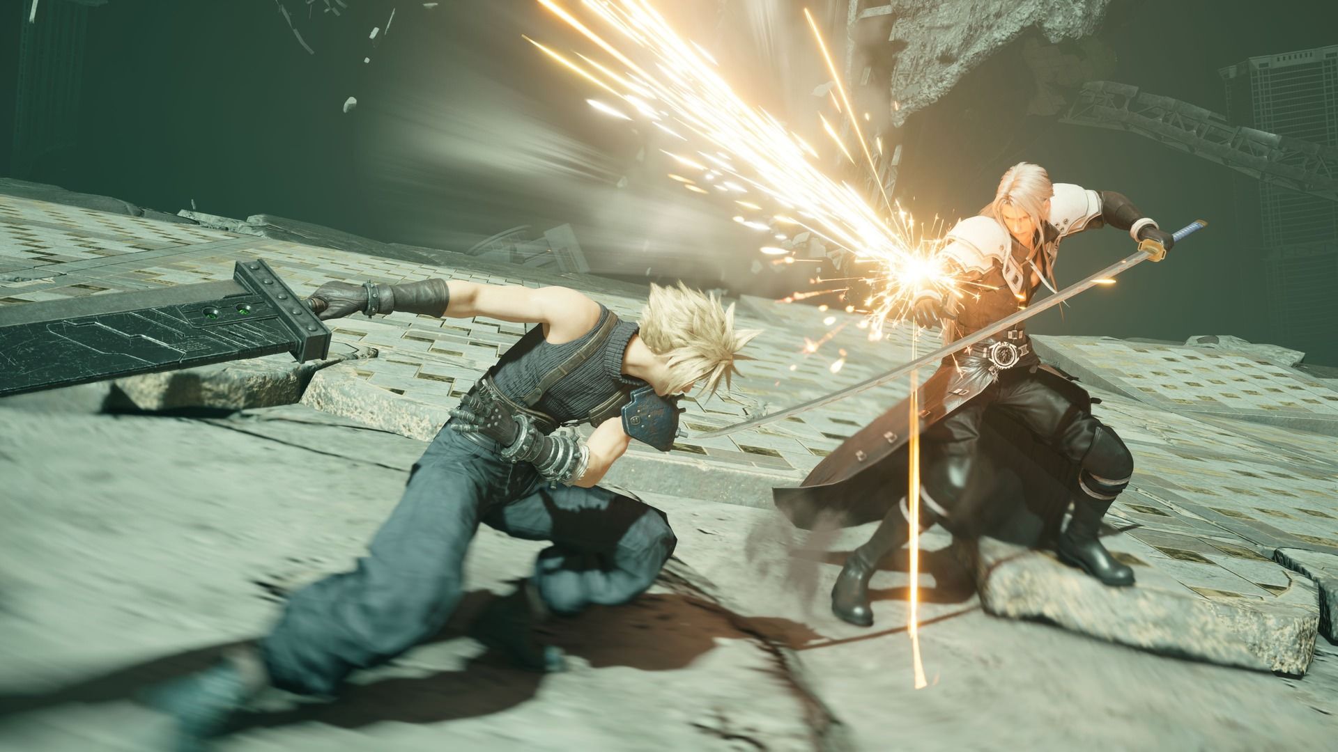 مبارزه کلاد با سفیروث در بازی Final Fantasy 7 Remake Intergrade