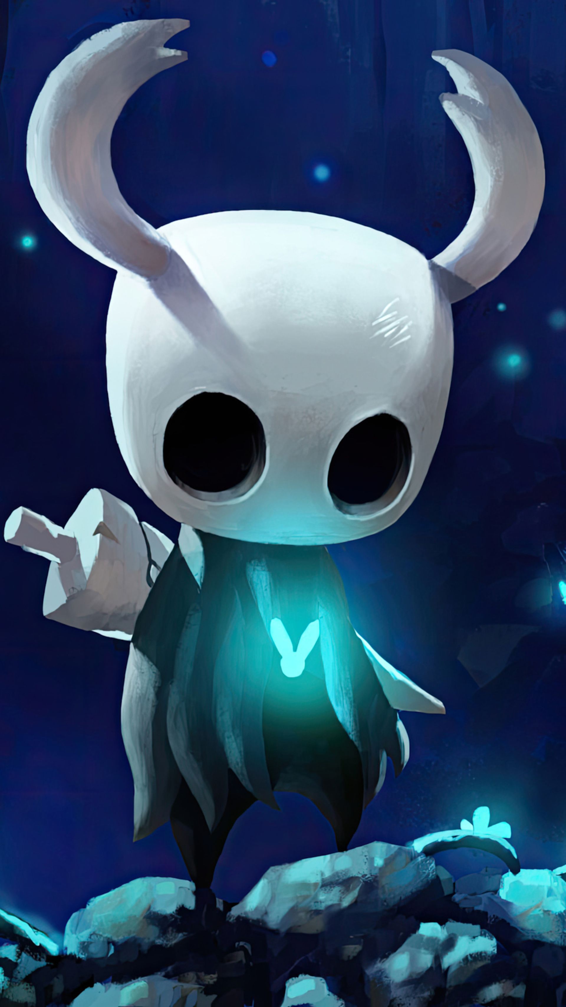 The Knight (شوالیه) و کرم‌های شب‌تاب در بازی Hollow Knight
