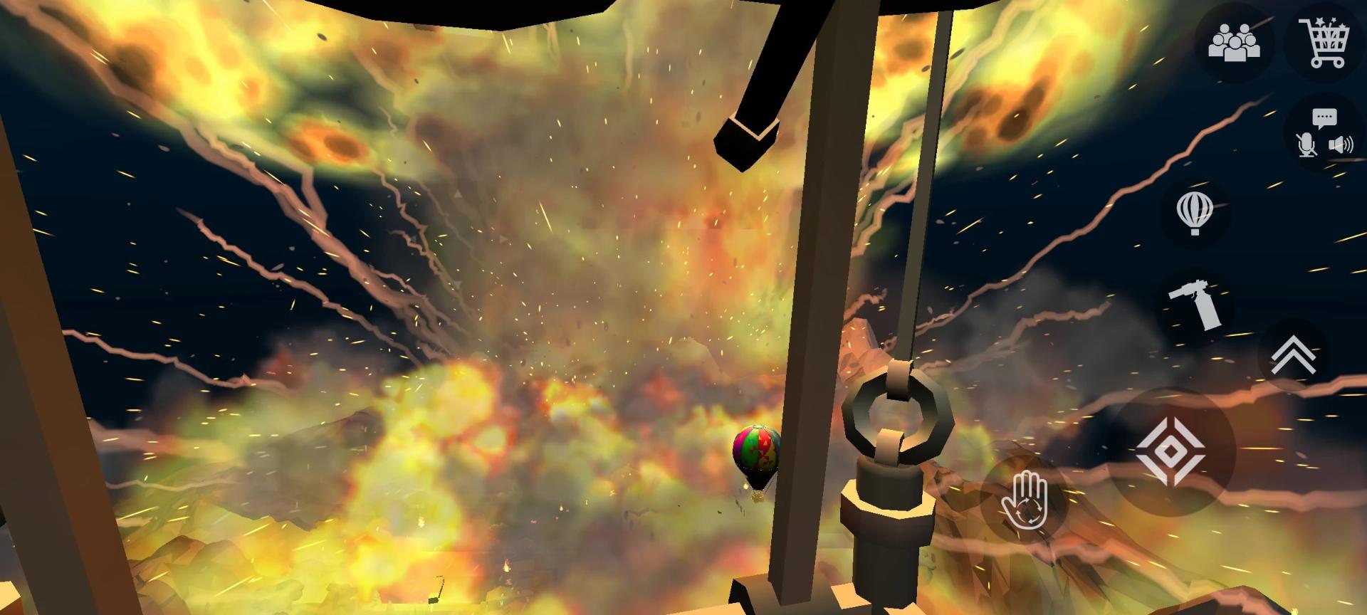 انفجار آتش‌بازی در بازی شبیه‌ساز Fireworks Simulator 3D در آسمان شب