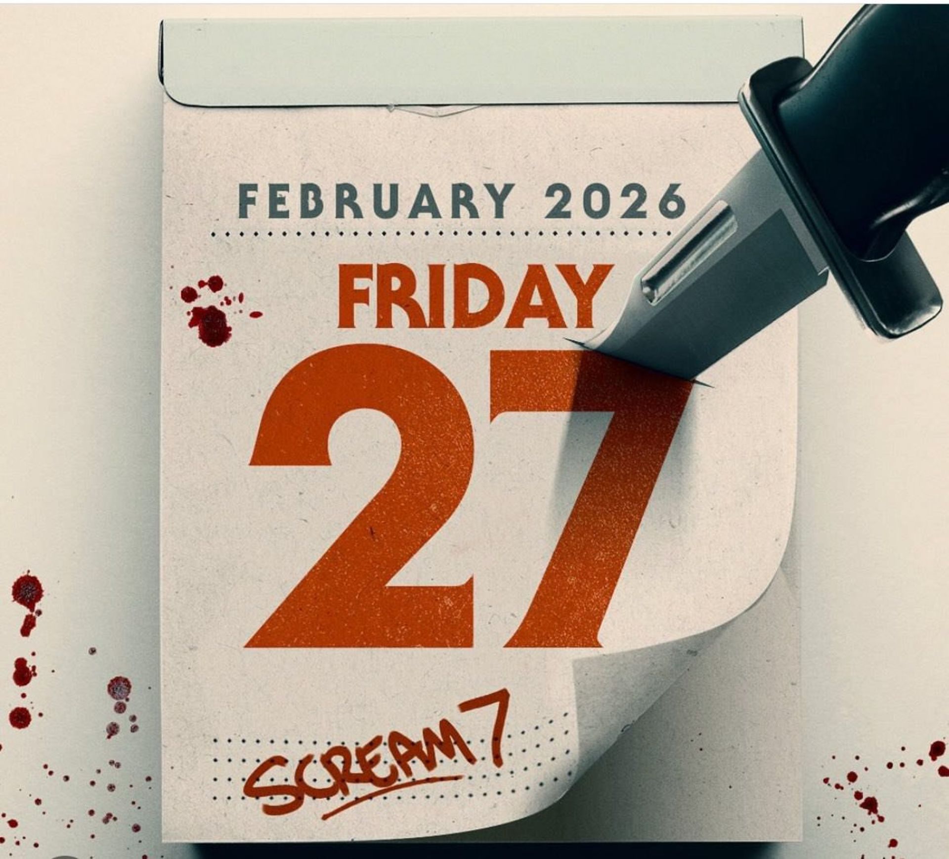پوستر اعلام تاریخ اکران فیلم Scream 7