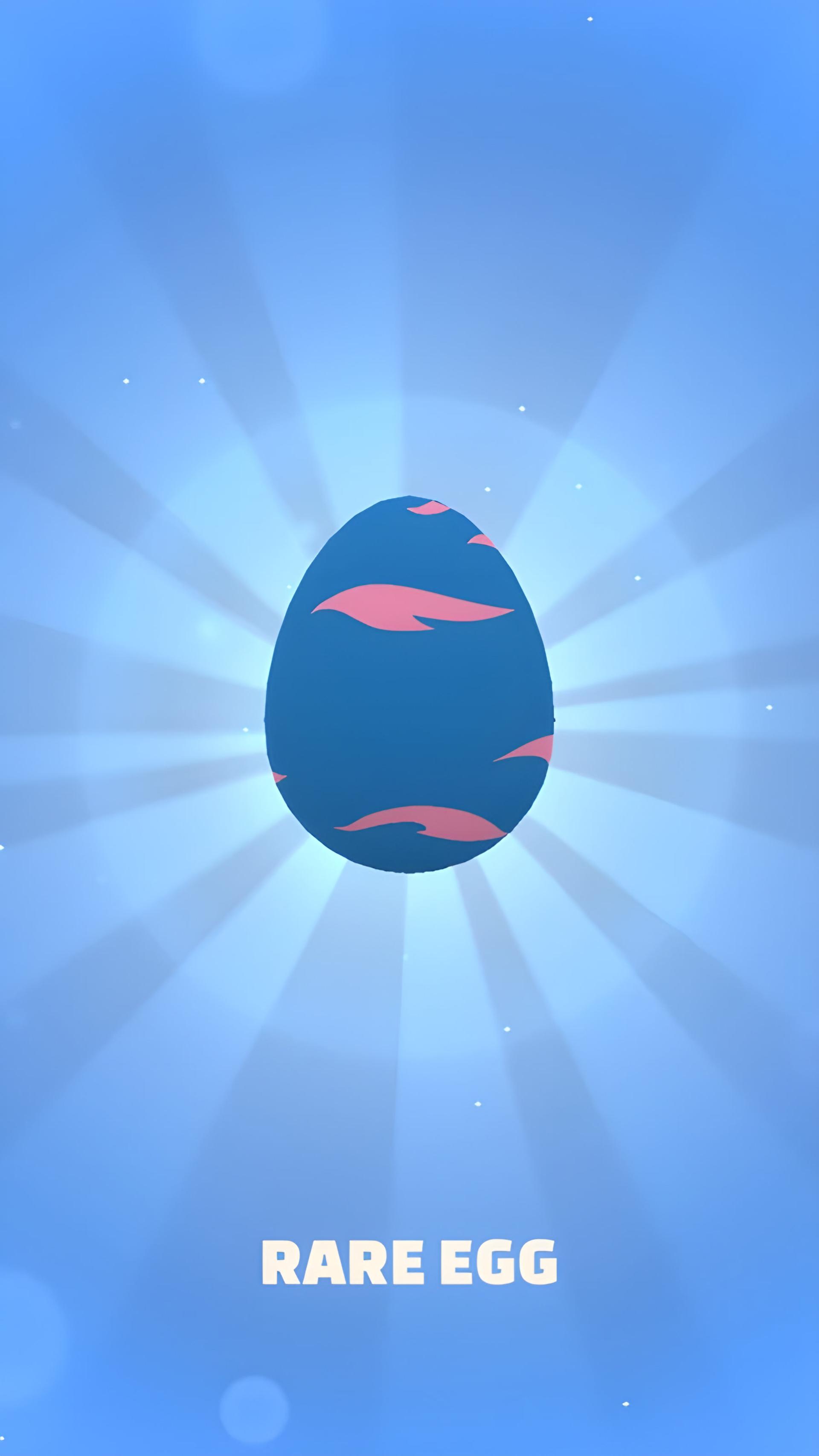 تخم نادر (Rare Egg) با طرح‌های صورتی در پس‌زمینه آبی در بازی Flappy Dragon
