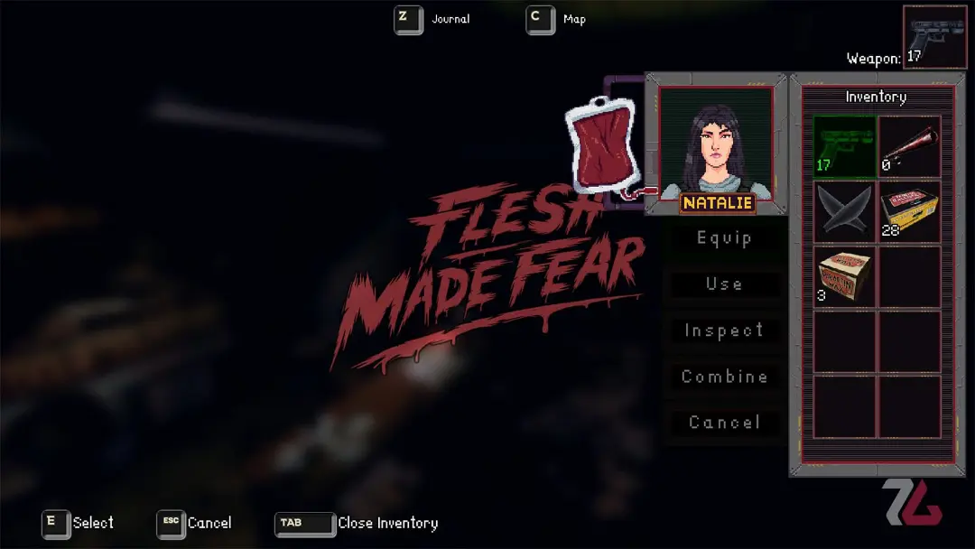 سیستم اینونتوری بازی Flesh Made Fear