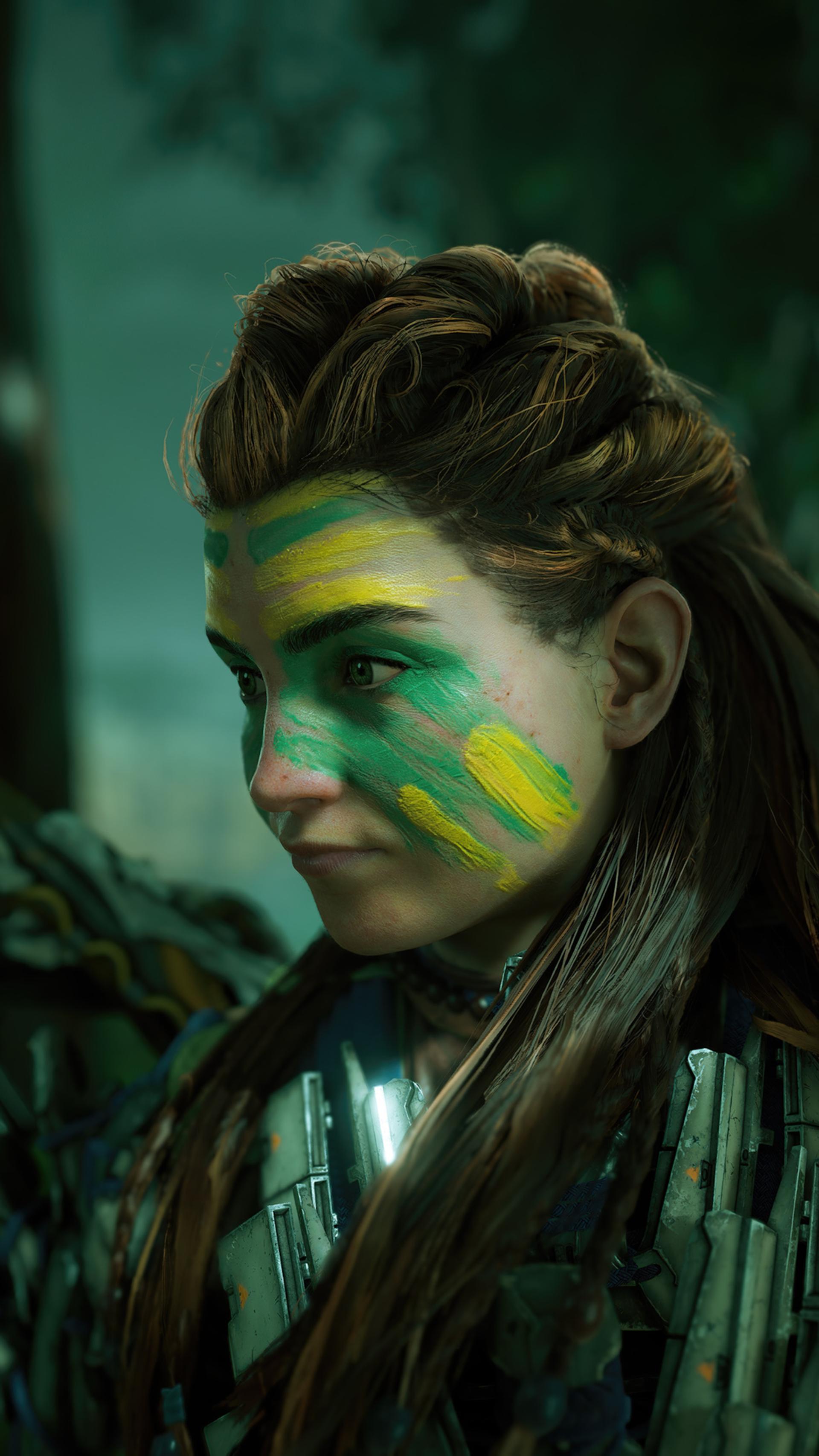 شخصیت الوی (Aloy) در محیط جنگلی بازی Horizon Forbidden West