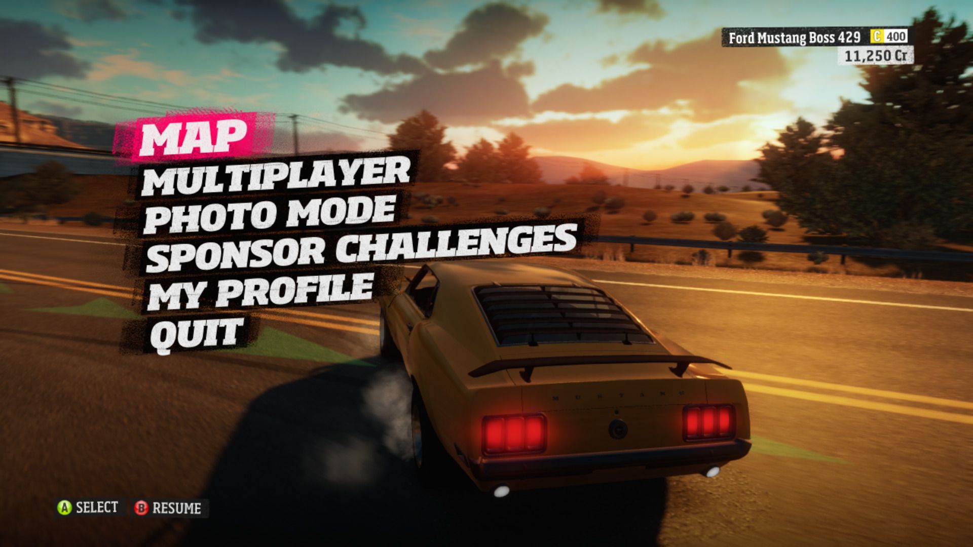منوی توقف در بازی Forza Horizon