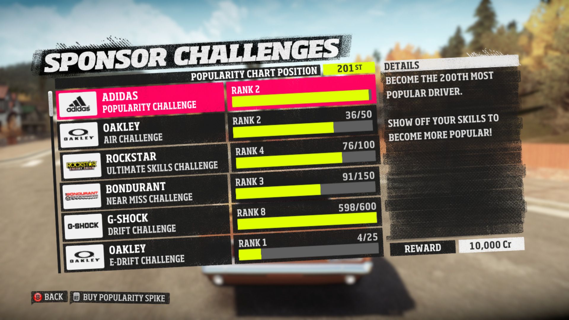 چالش اسپانسرها در بازی Forza Horizon