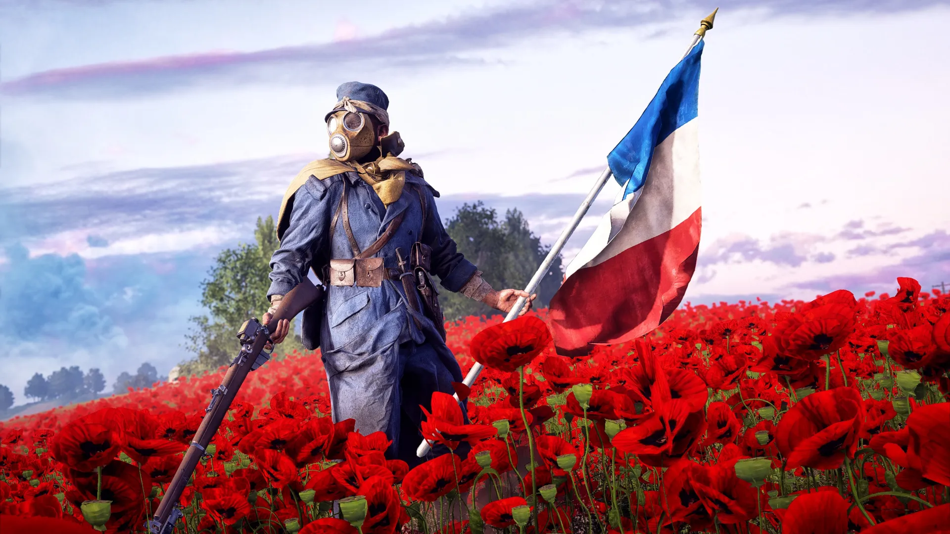 سرباز فرانسوی در دشت گل سرخ بازی Battlefield 1