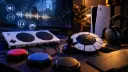 کنترلرهای مخصوص دسترس‌پذیری گیمینگ در کنار کنسول پلی‌استیشن (PlayStation) و تجهیزات بازی