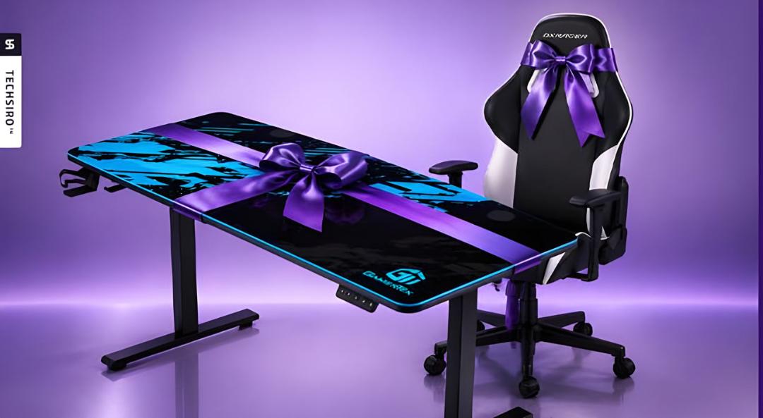 میز و صندلی گیمینگ (Gaming) با روبان بنفش در کمپین تک سیرو