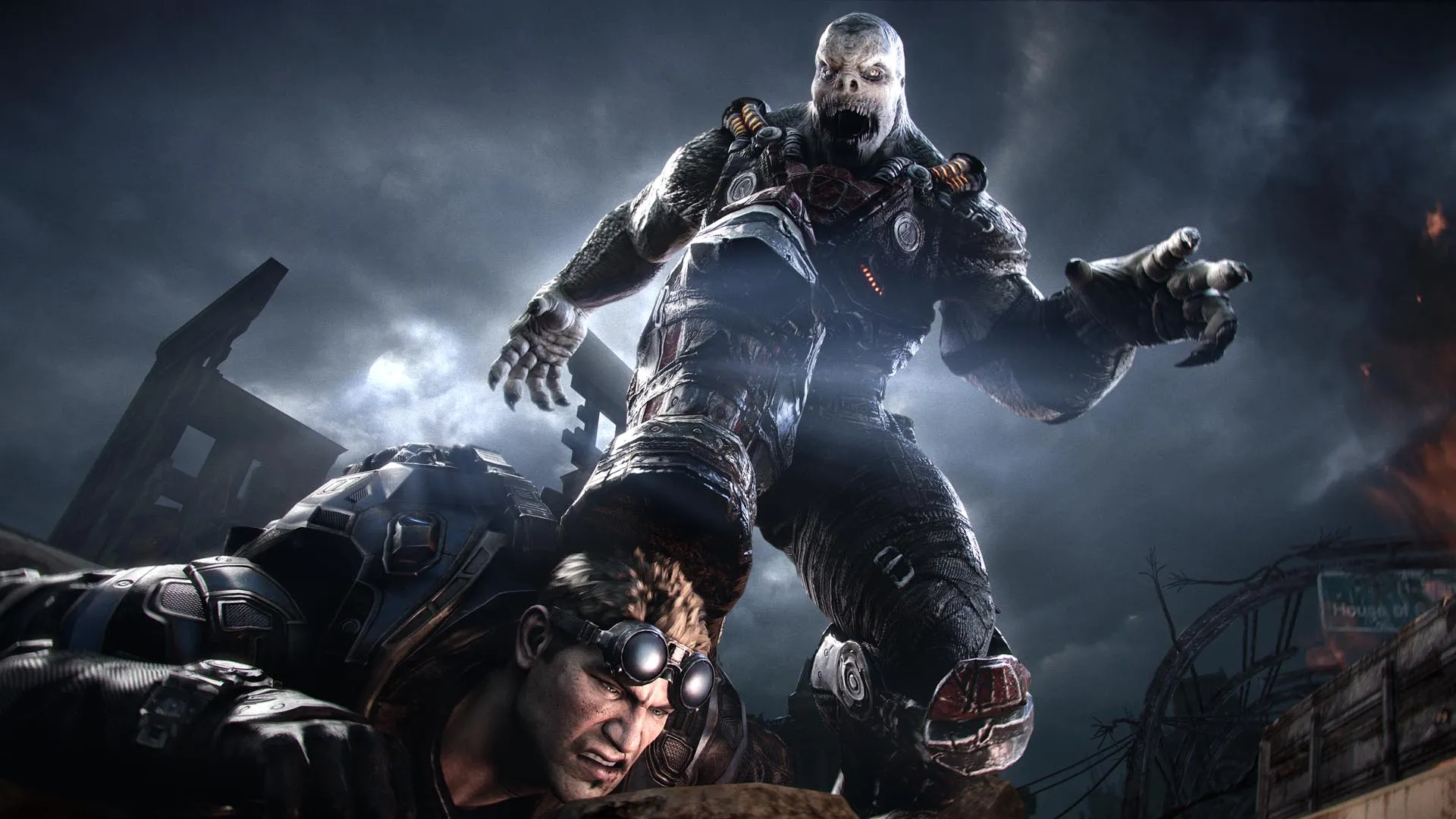 لوکاست در حال کشتن برد در بازی Gears of War: Reloaded
