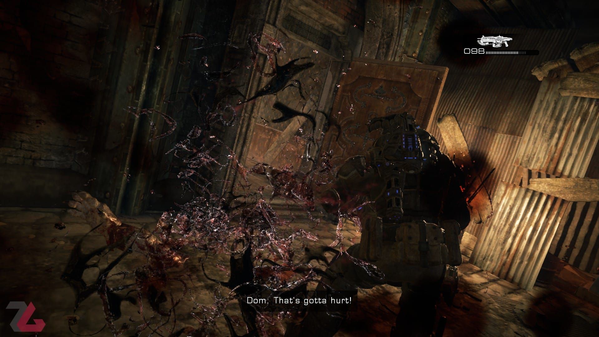 قطعه قطعه کردن یک لوکست در بازی Gears of War Reloaded