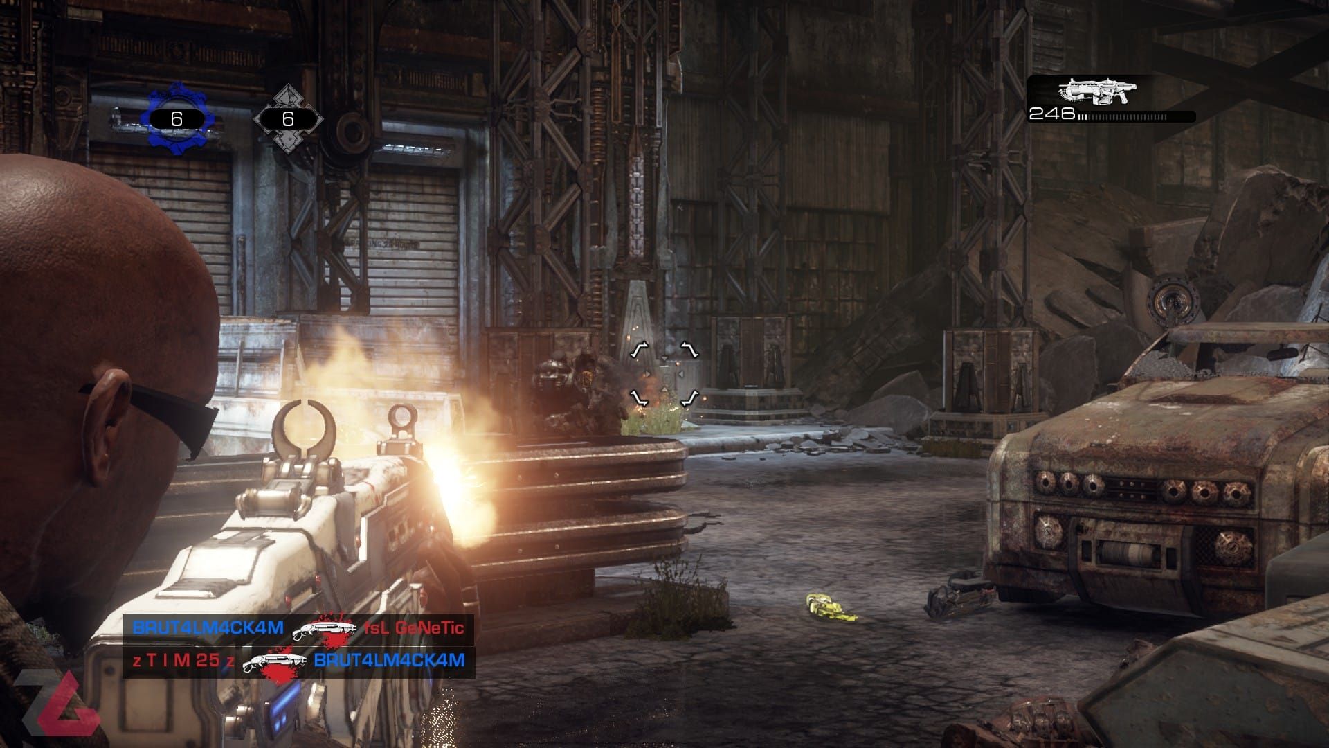 شلیک به دشمنان در بخش چندنفره بازی Gears of War Reloaded