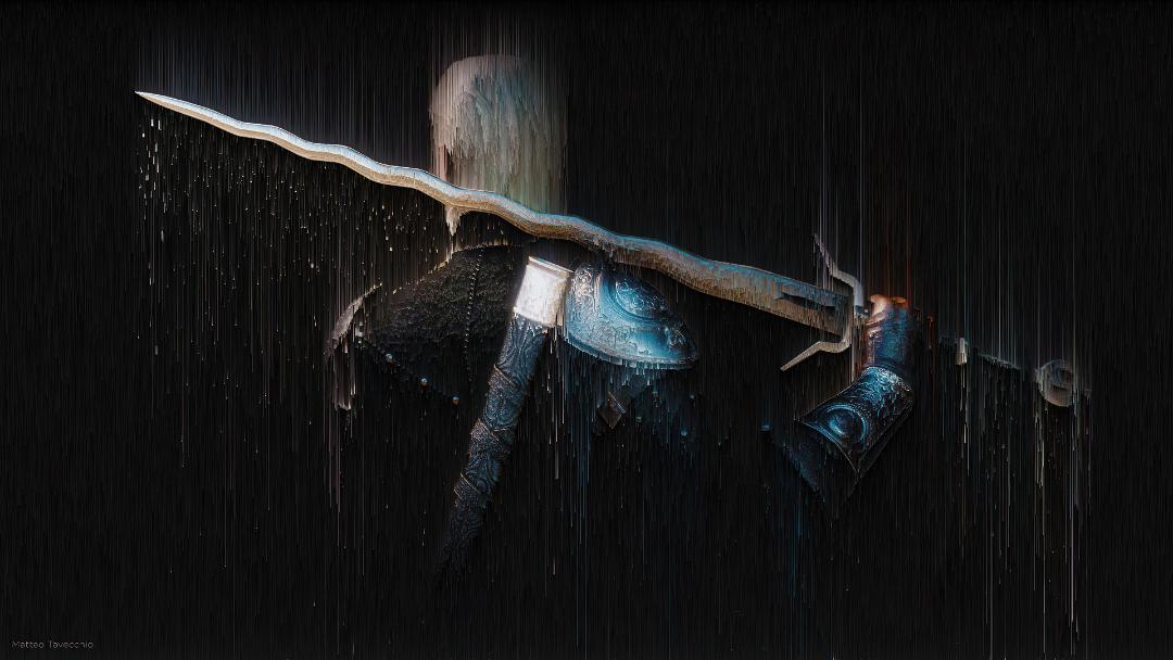 گرالت (Geralt) پشت به دوربین و شمشیر به دست در بازی The Witcher 3 Wild Hunt