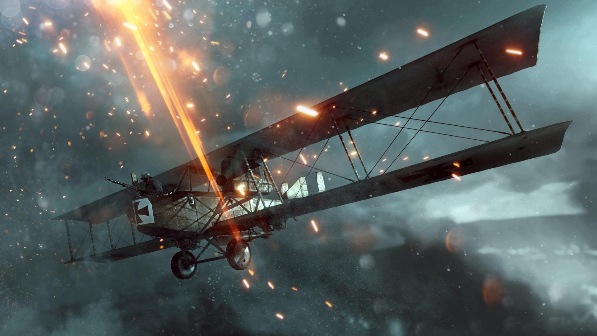 هواپیمای آلمانی زیر رگبار گلوله در بازی Battlefield 1