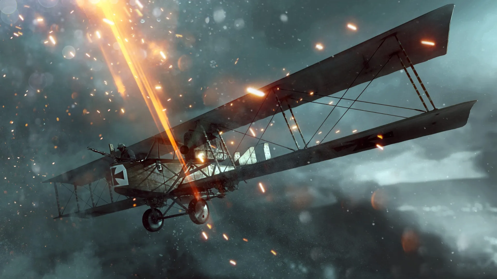 هواپیمای آلمانی زیر رگبار گلوله در بازی Battlefield 1