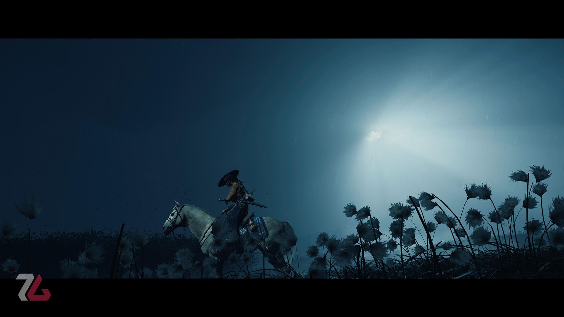 اسب سواری زیر نور ماه | بازی Ghost of Yotei