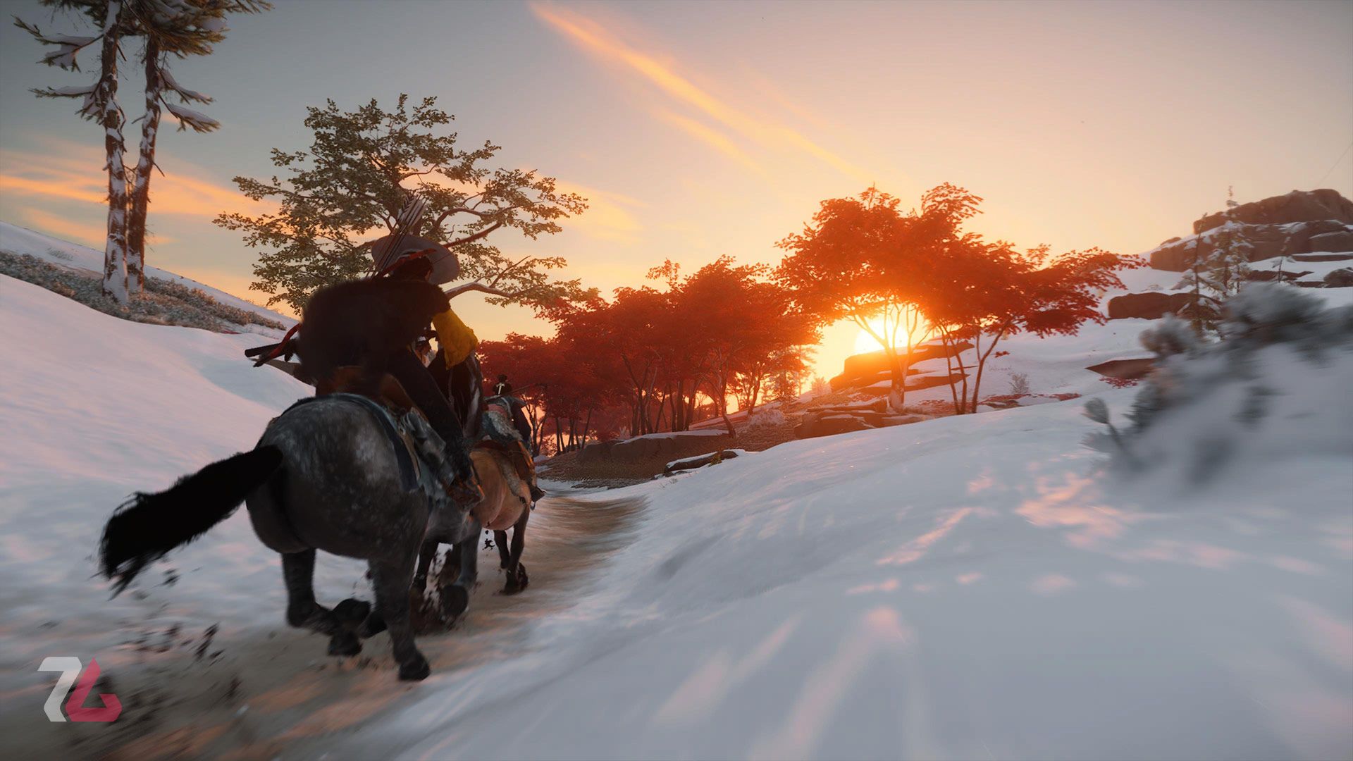 حرکت در دل برف با آتسو در بازی Ghost of Yotei کنسول PS5