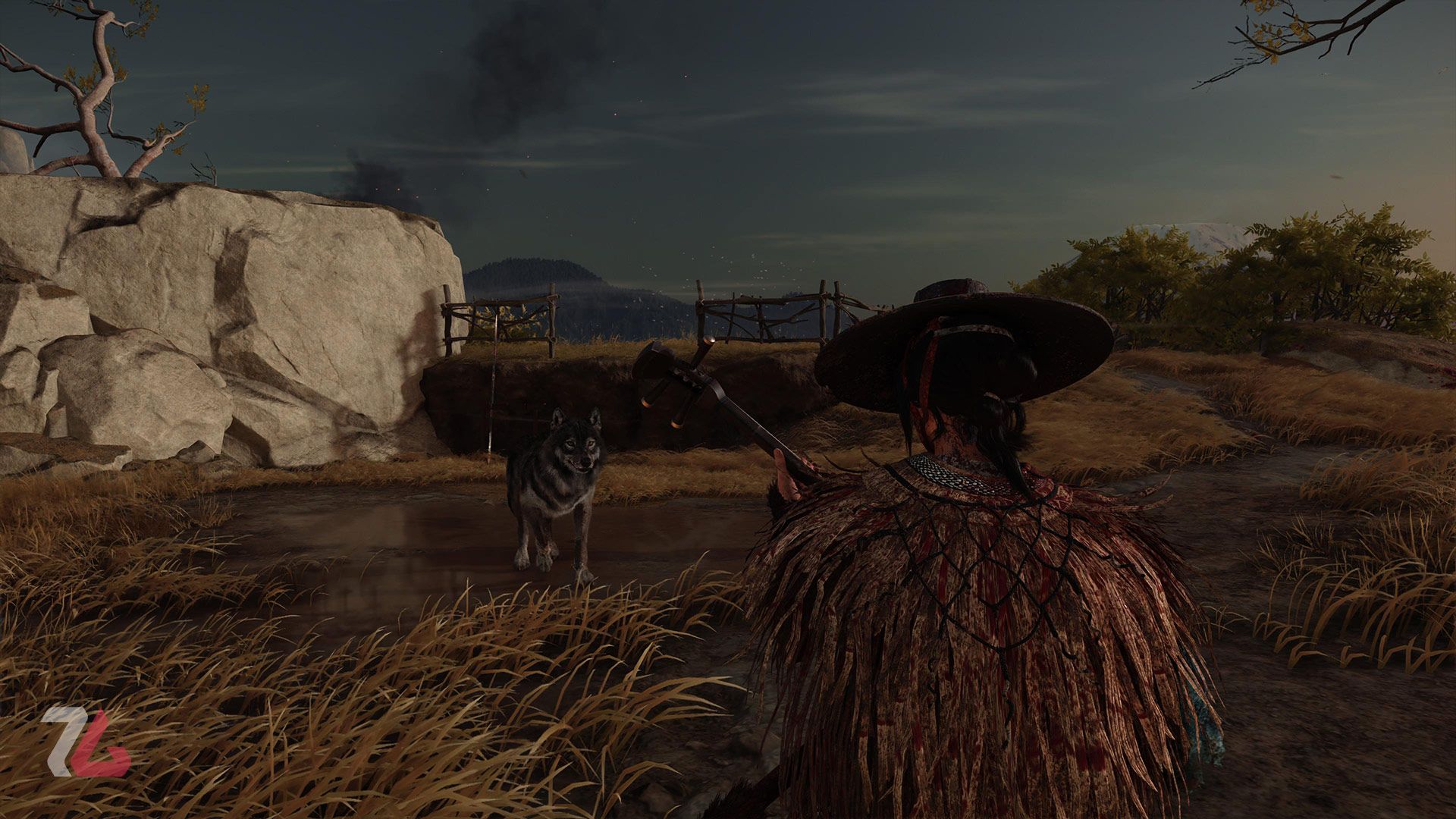 آتسو، شامیسن ژاپنی و گرگ در بازی گوست آو یوته