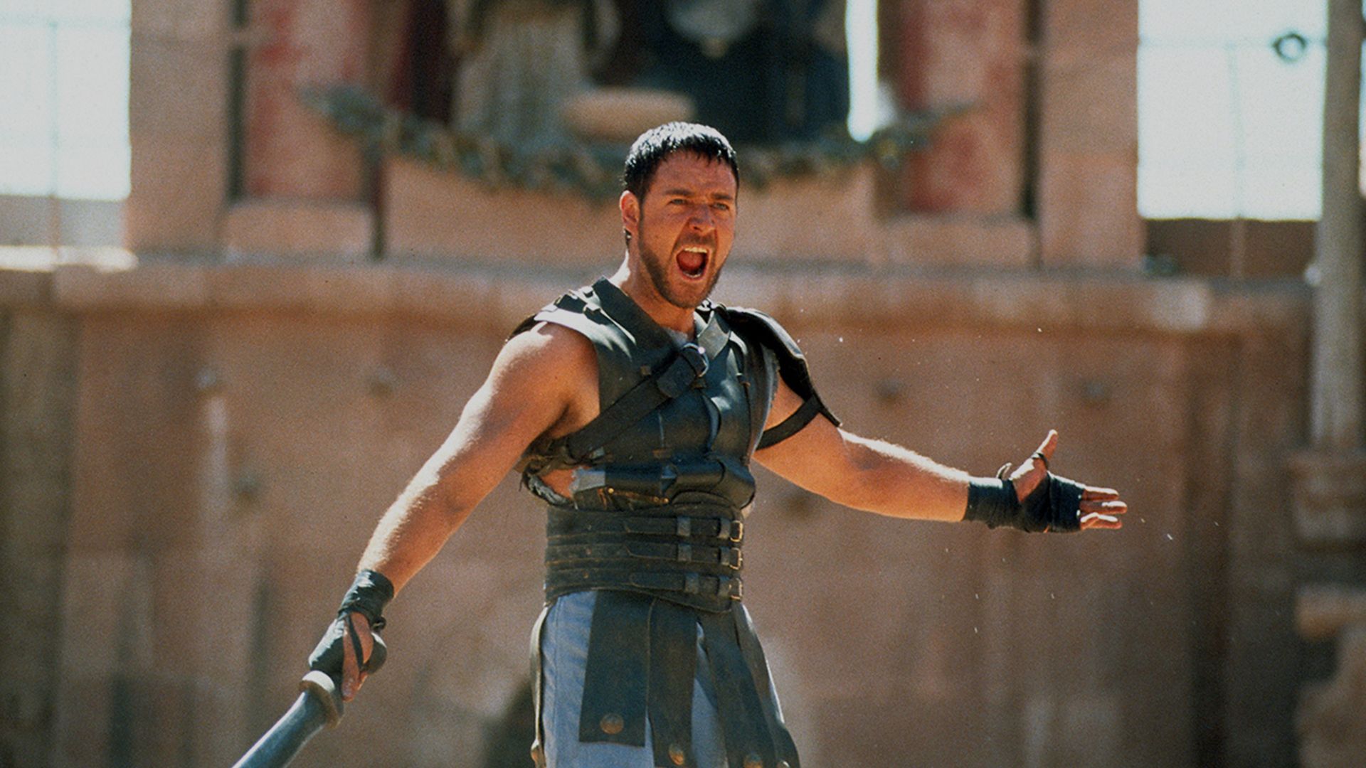 راسل کرو در میدان نبرد در فیلم gladiator 2