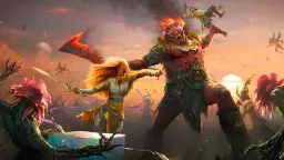 مبارزه شخصیت Laufey با یک هیولای عظیم در دنیای بازی God of War