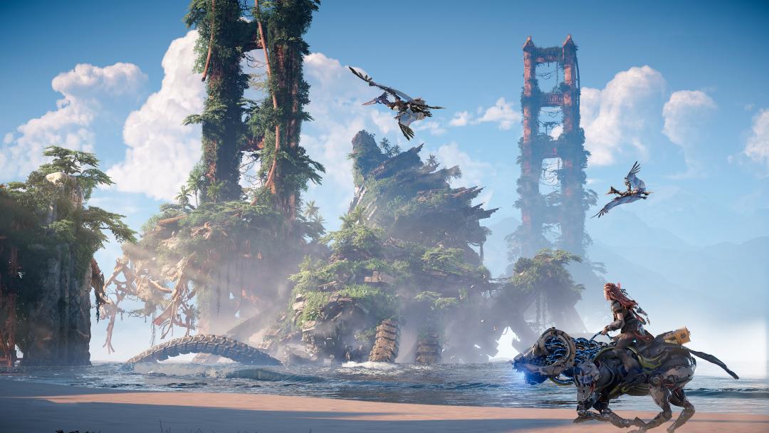 عبور از کنار پل سانفرانسیسکو (گلدن گیت) در بازی Horizon Forbidden West