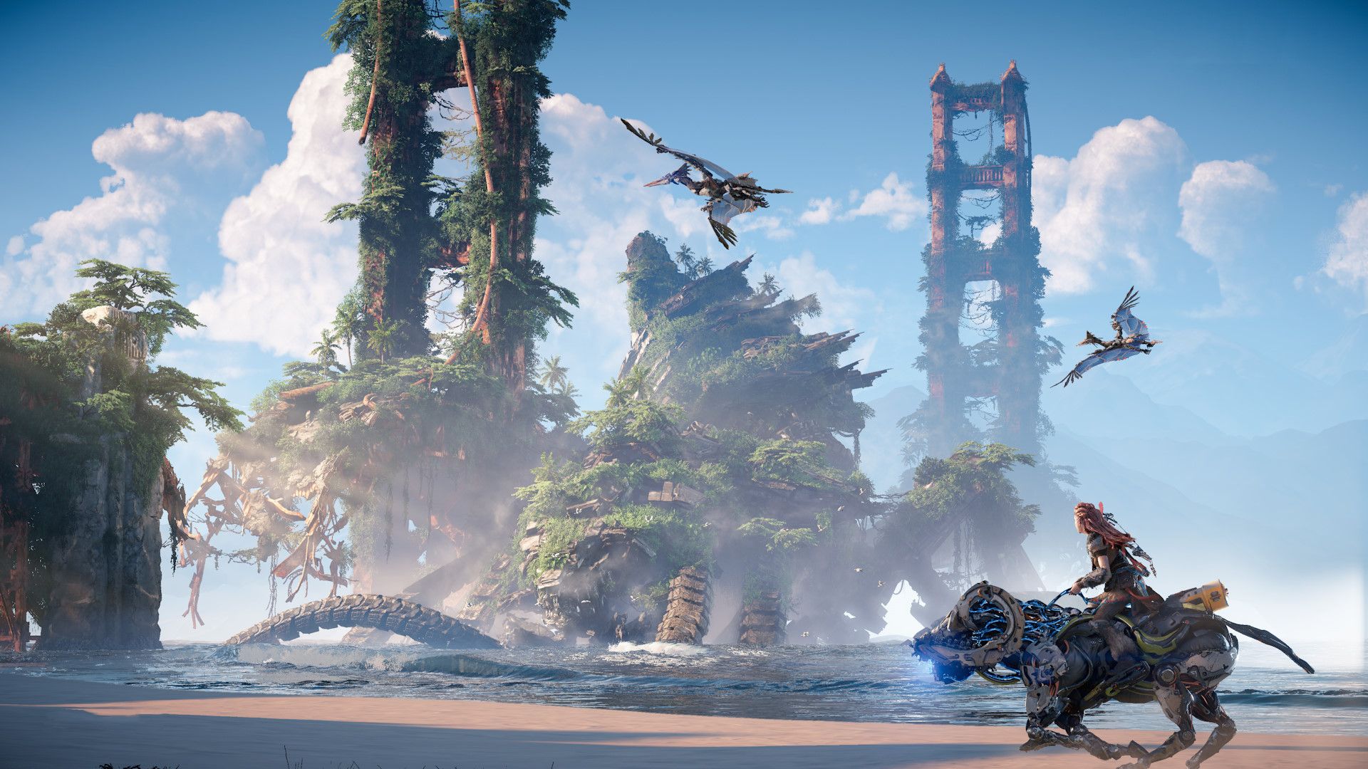 عبور از کنار پل سانفرانسیسکو (گلدن گیت) در بازی Horizon Forbidden West