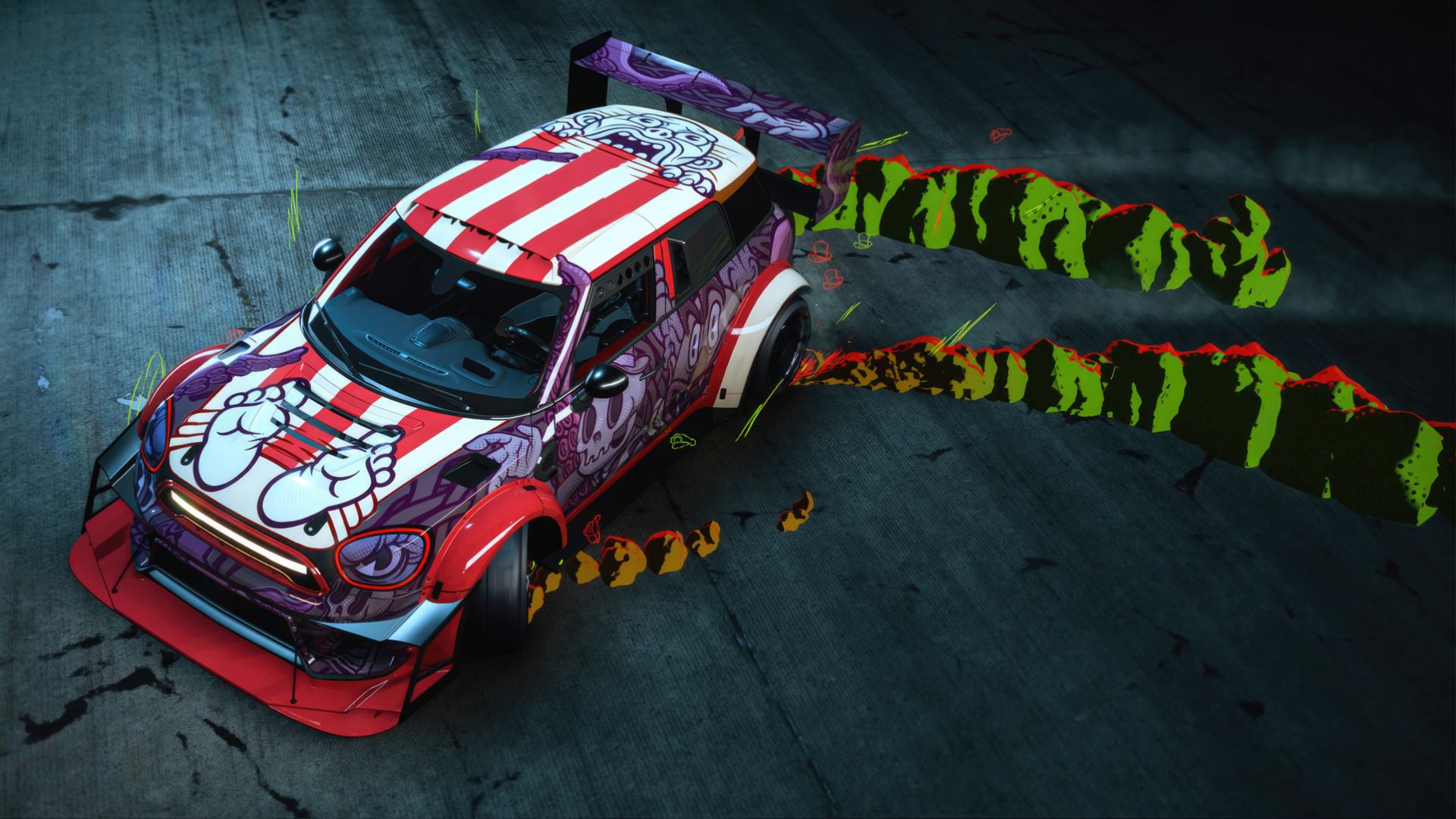 دریفت و انتشار دود سبز در بازی Need for Speed ​​Unbound