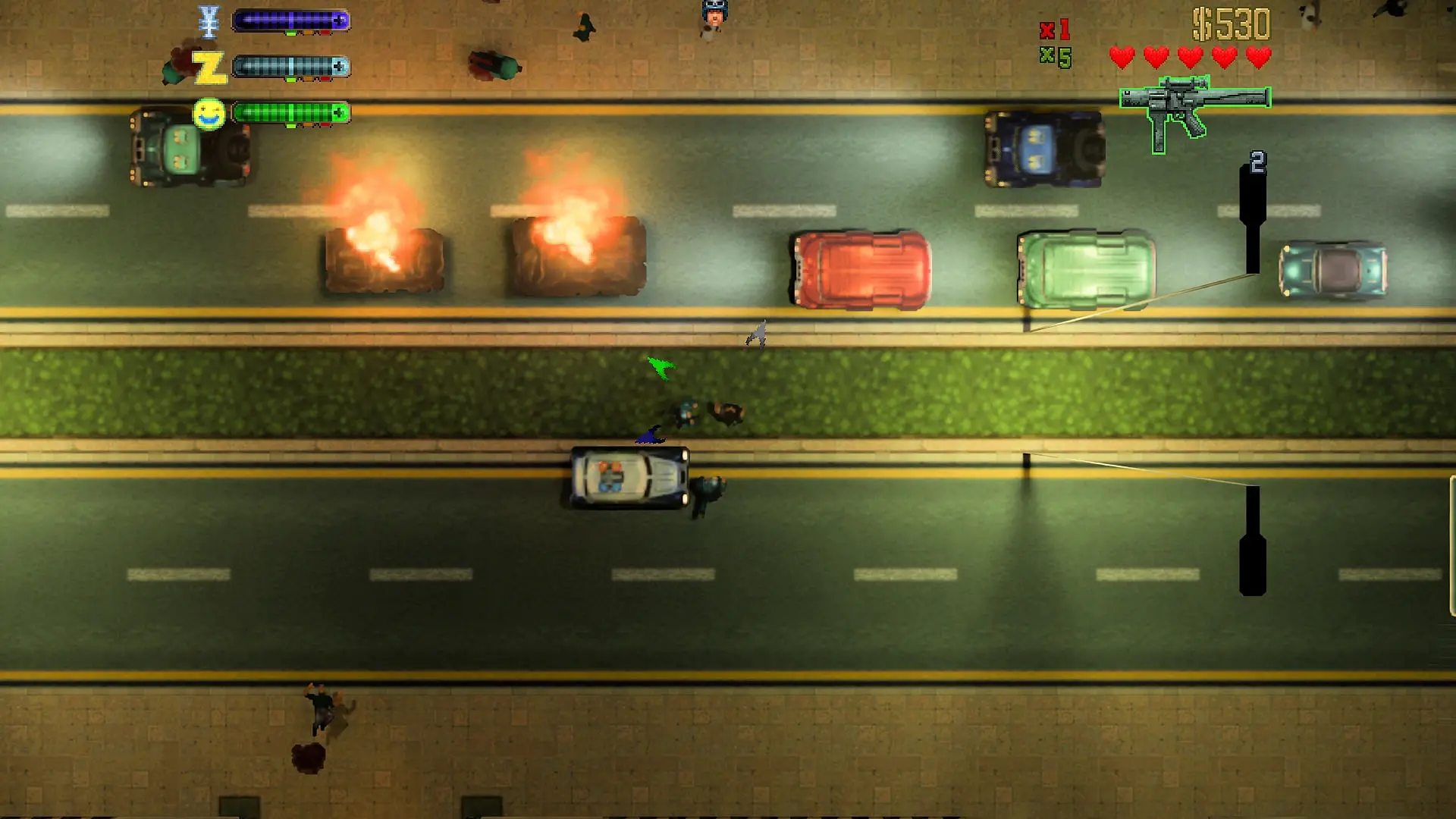 گیم‌پلی بازی GTA 2 با قابلیت ری‌تریسینگ (Path Tracing) و نورپردازی جدید