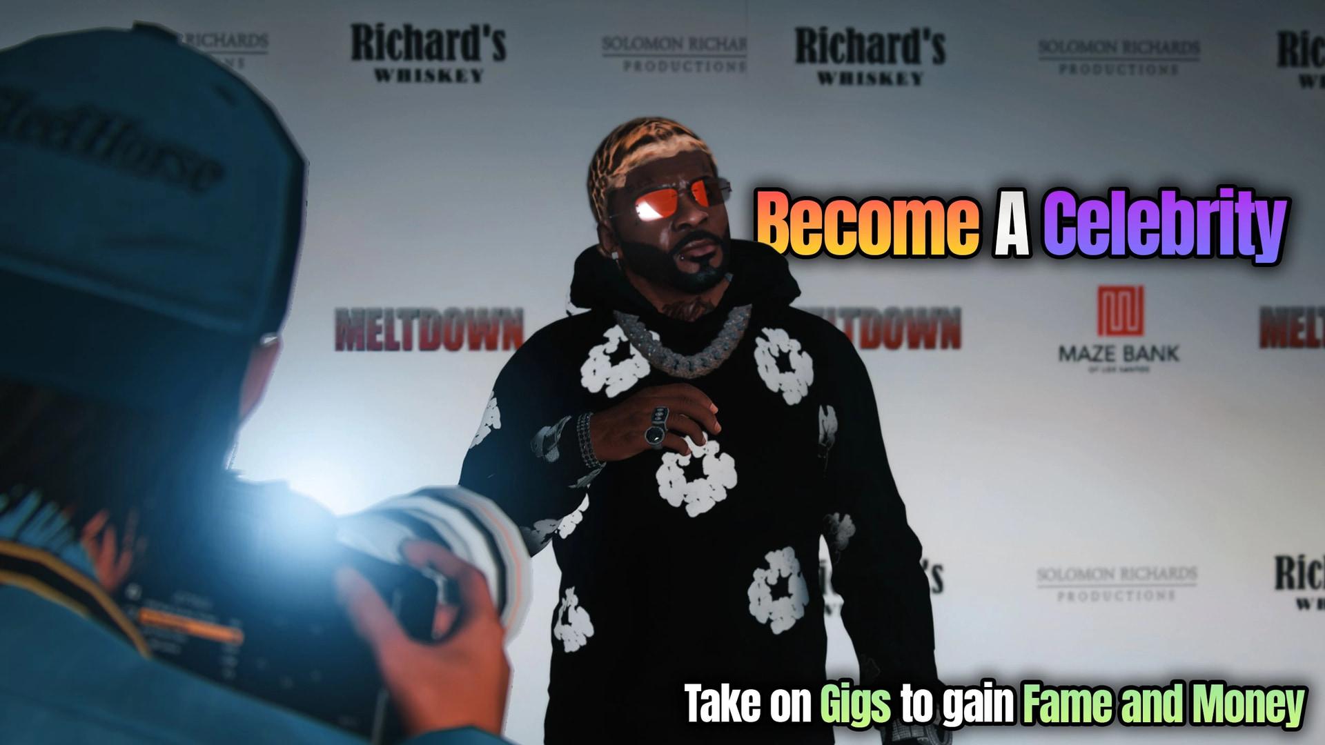 شخصیت بازی GTA 5 در حال عکاسی در مراسم رسمی