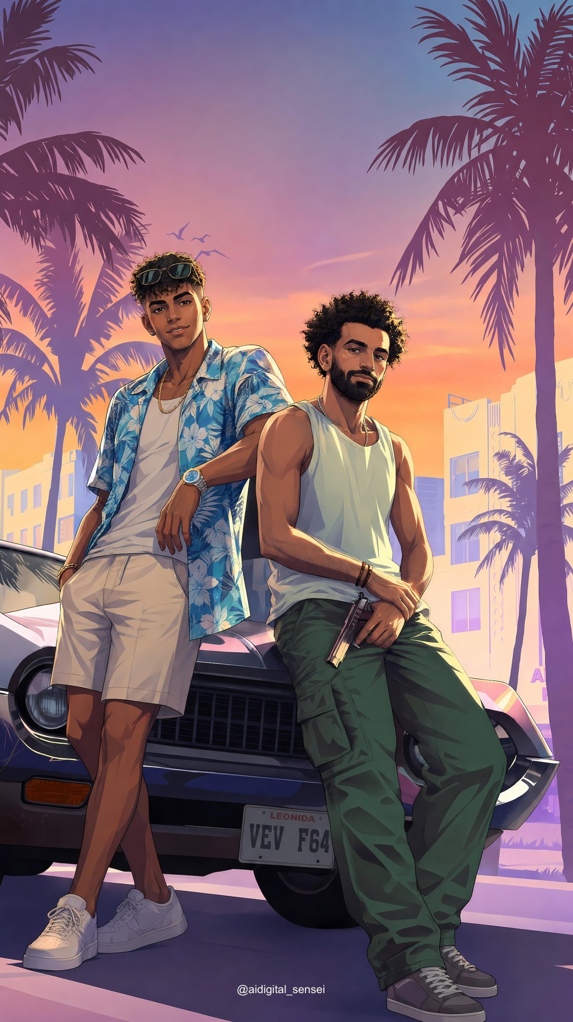 صلاح و یامال در جهان GTA 6 و شهر وایس سیتی