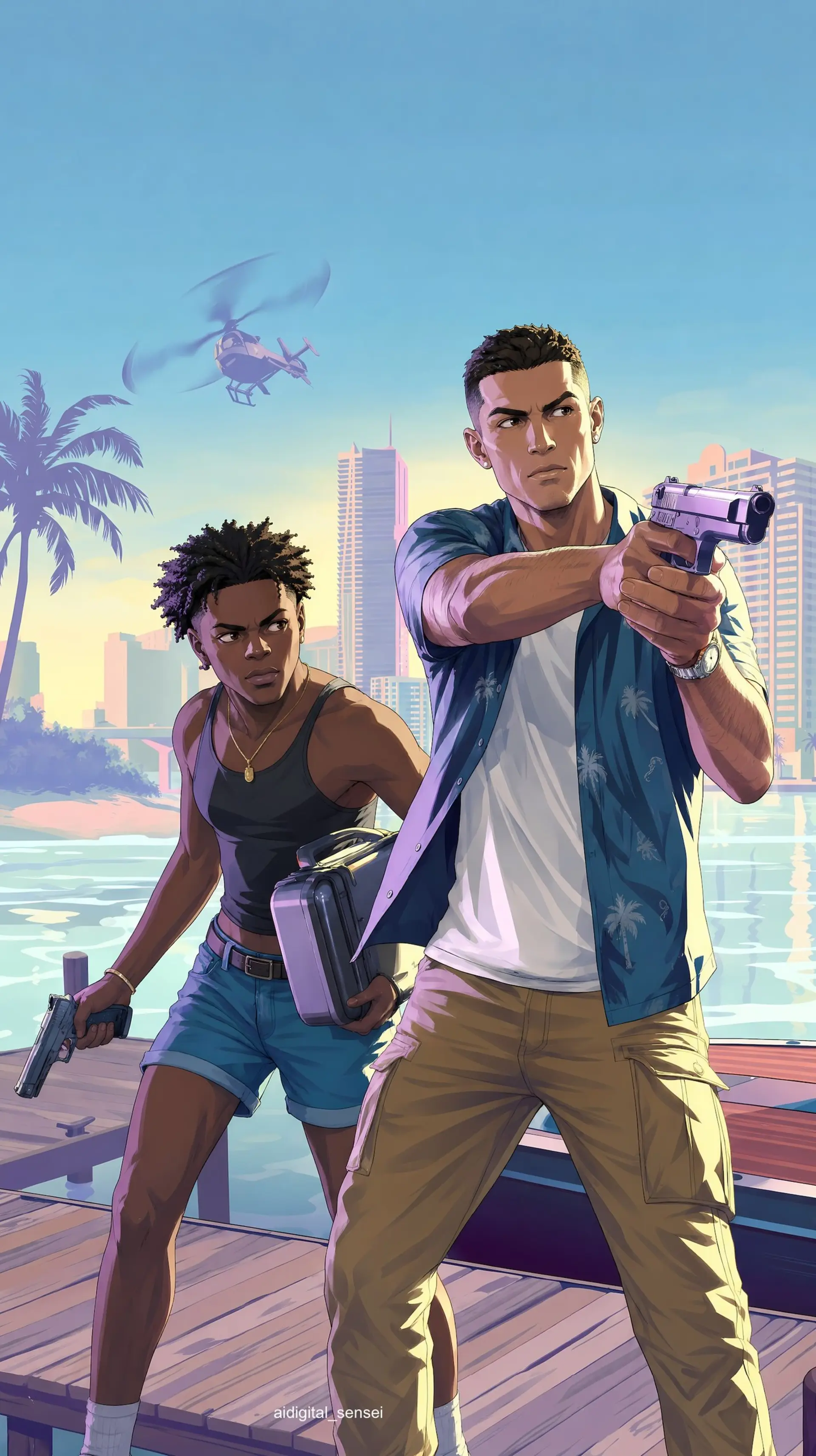 رونالدو و اسپید در جهان GTA 6 و شهر وایس سیتی