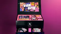 مجموعه کالکتور بازی GTA 6 شامل اقلام مختلف با طرح‌های وایس سیتی