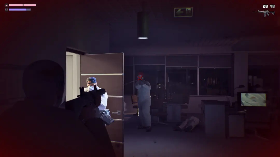 صحنه درگیری مسلحانه در محیط داخلی دفتر کار در بازی GTA 6