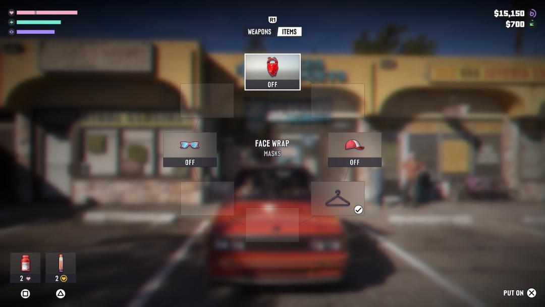 منوی انتخاب ماسک و تجهیزات در محیط بازی GTA 6