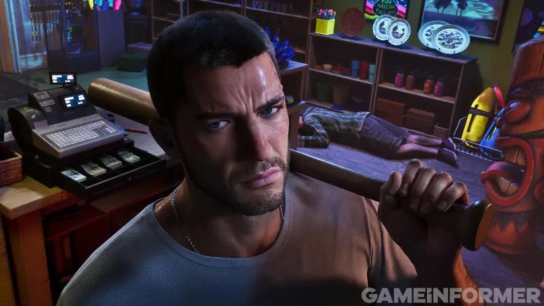 شخصیت جیسون (Jason) در محیط یک فروشگاه با چوب بیسبال