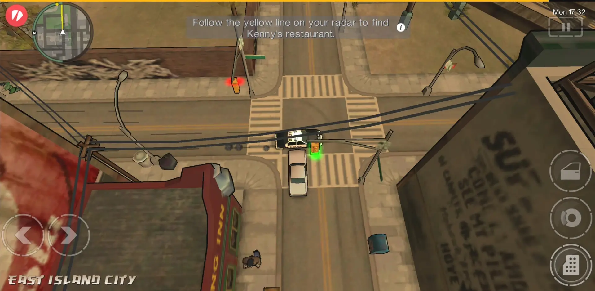 نمای از بالا از محیط بازی GTA: Chinatown Wars در شهر لیبرتی سیتی