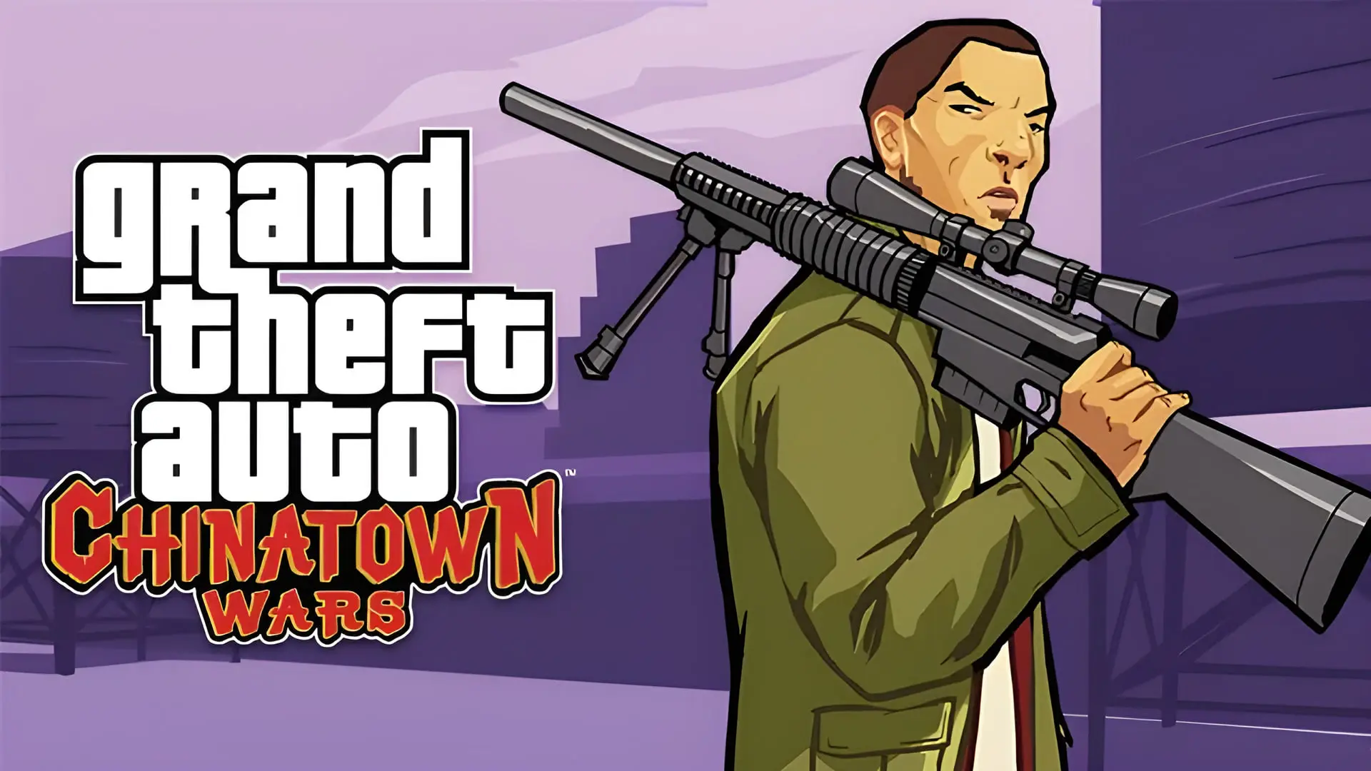 شخصیت اصلی بازی GTA: Chinatown Wars (Grand Theft Auto) با تفنگ تک‌تیرانداز