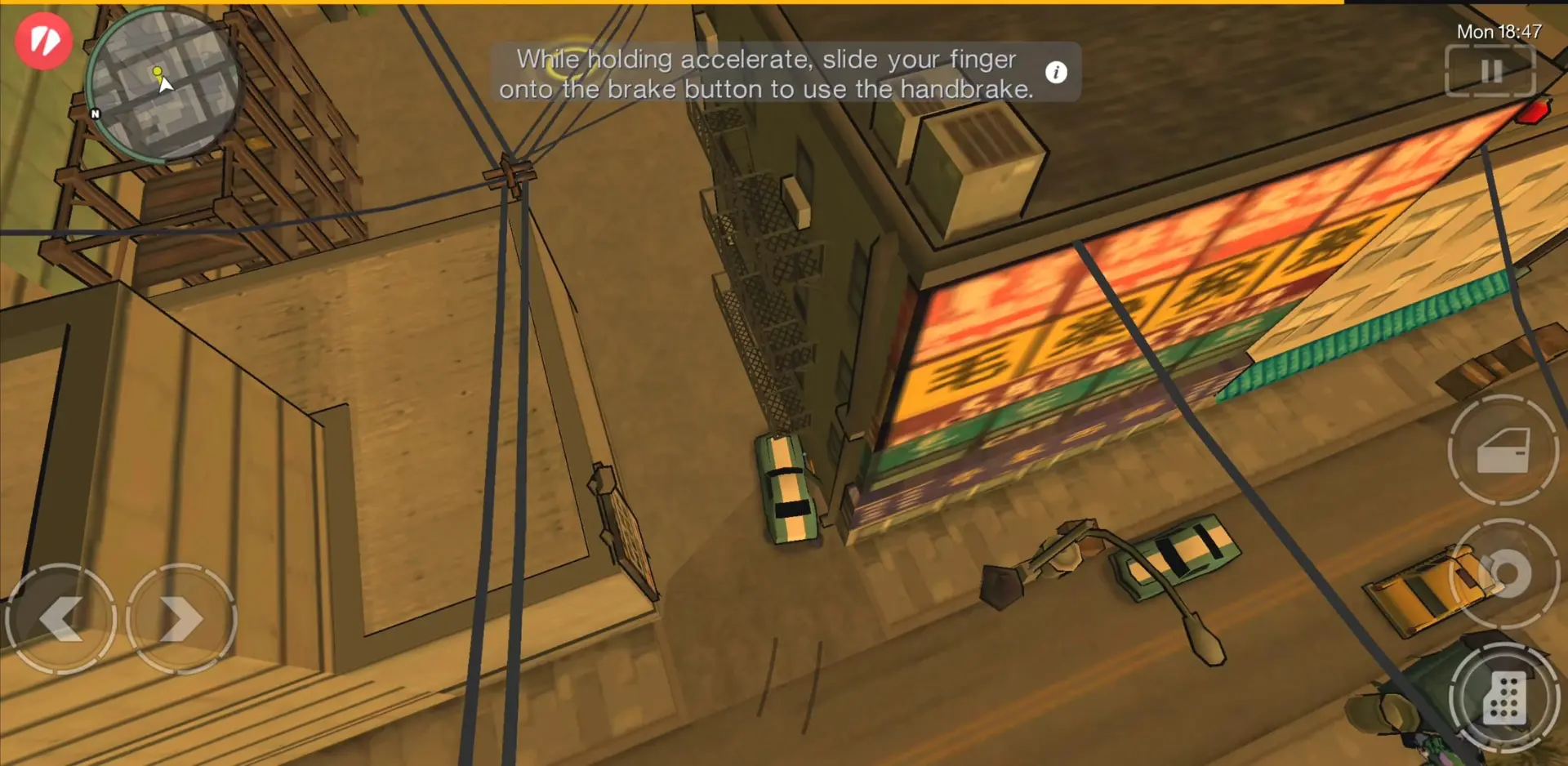 منظره‌ای از خیابان‌های شهر لیبرتی سیتی (Liberty City) در بازی GTA Chinatown Wars