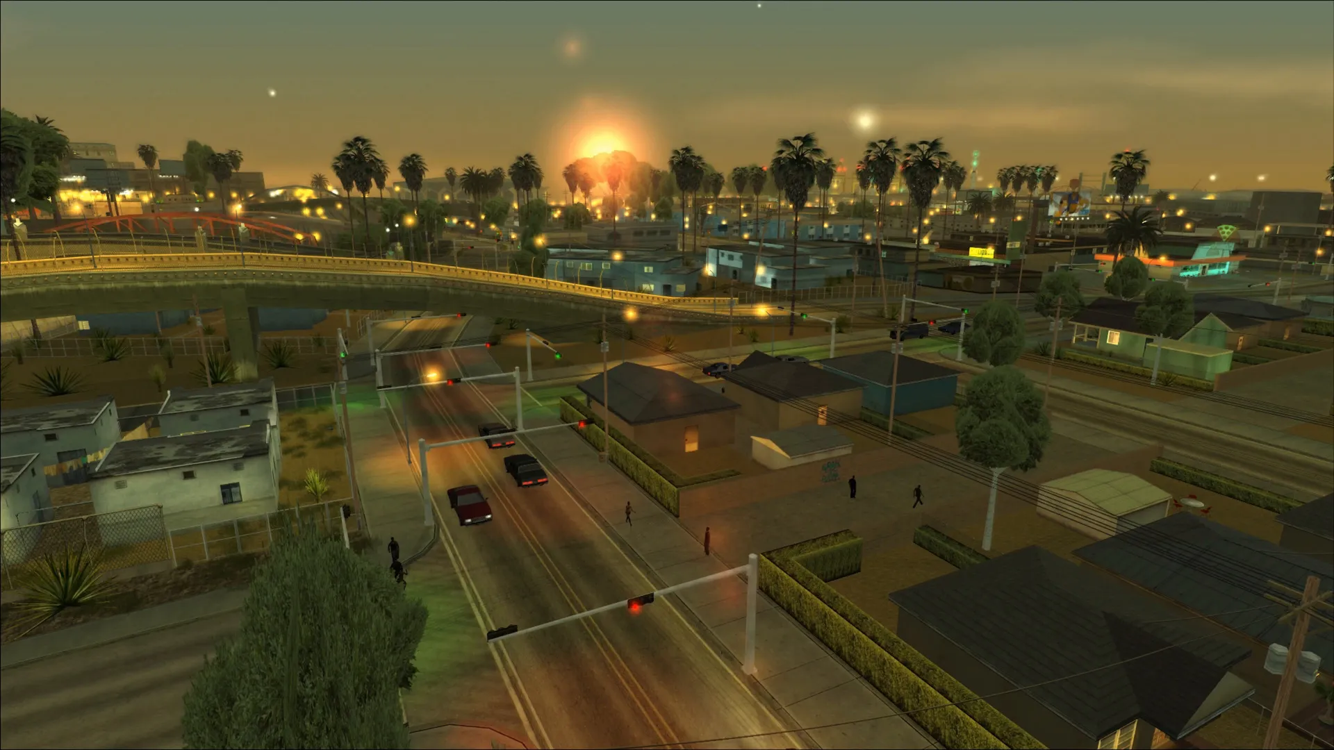 غروب آفتاب در بازی جی‌تی‌ای سن آندریاس (GTA: San Andreas)