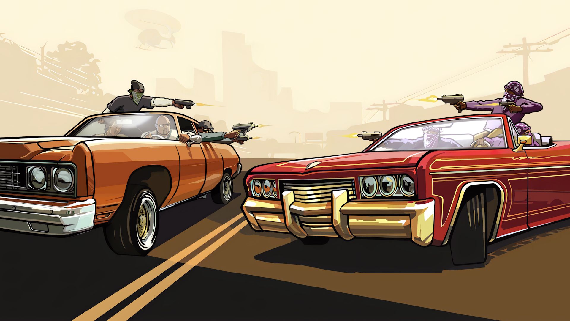 درگیری گروه‌های خلافکار در بازی GTA: San Andreas