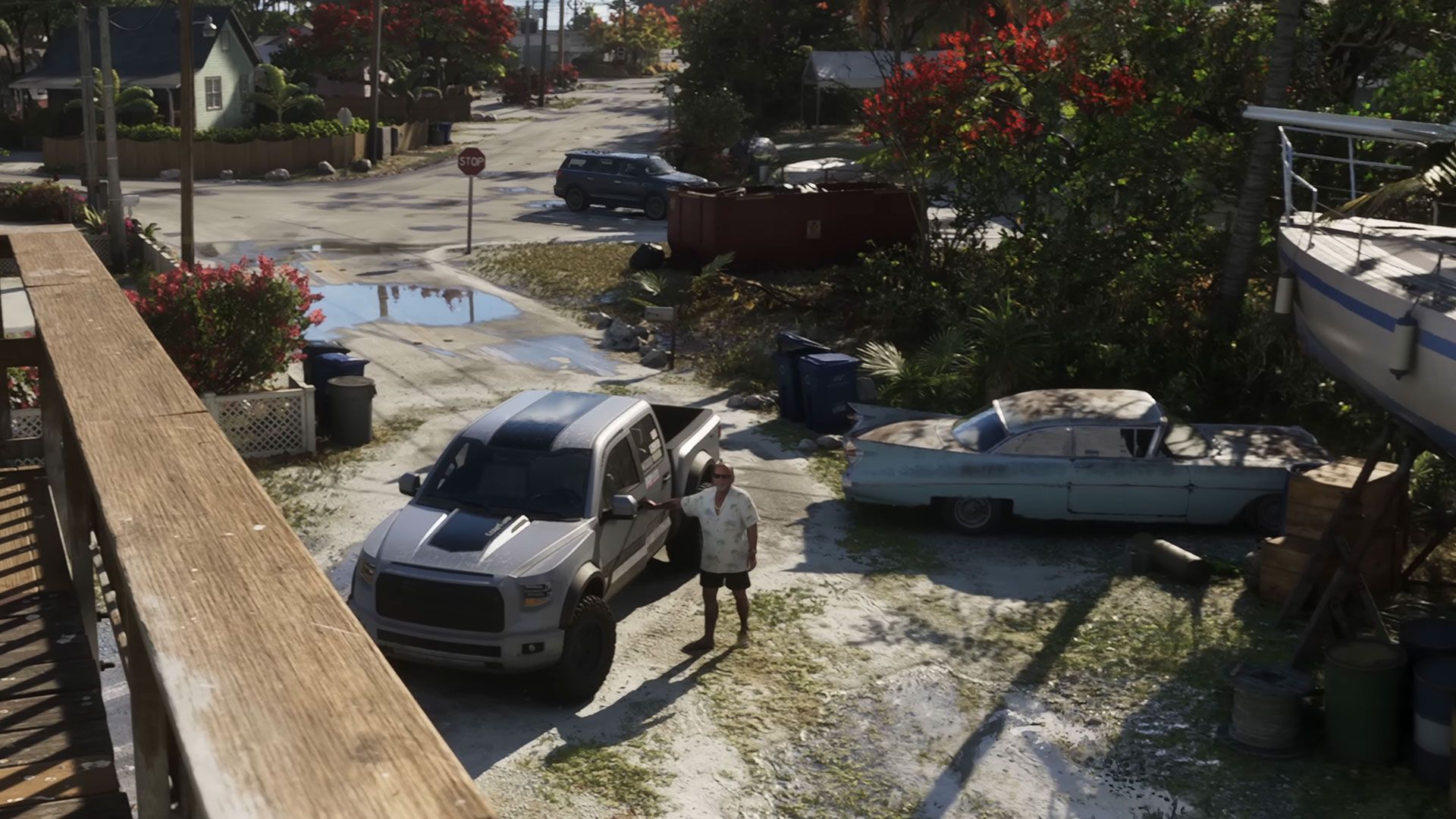 برایان هدر، قایق مشابه با قایق مایکل در بازی GTA 5 و ماشین یادآور بازی جی تی ای وایس سیتی در تریلر دوم بازی GTA 6