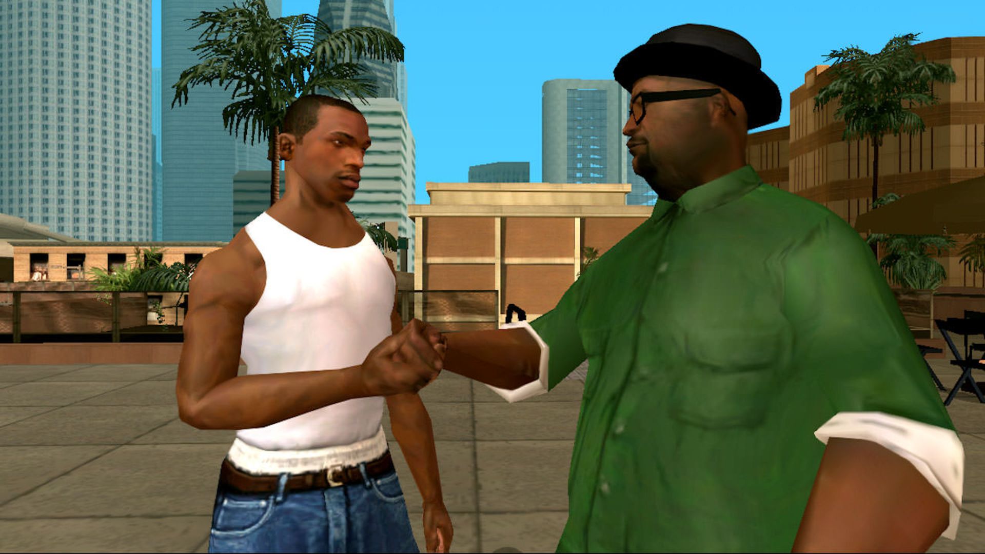 CJ و Big Smoke در بازی GTA San Andreas