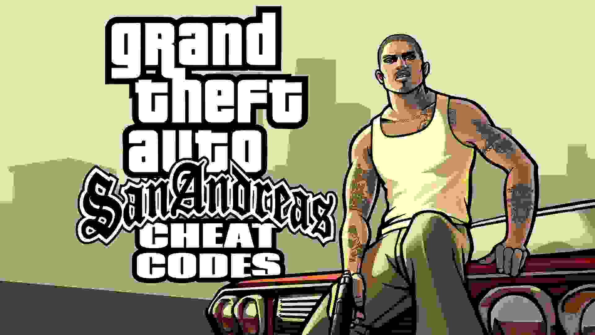 یک کاراکتر در تصویر کاور بازی GTA San Andreas روی یک ماشین نشسته است