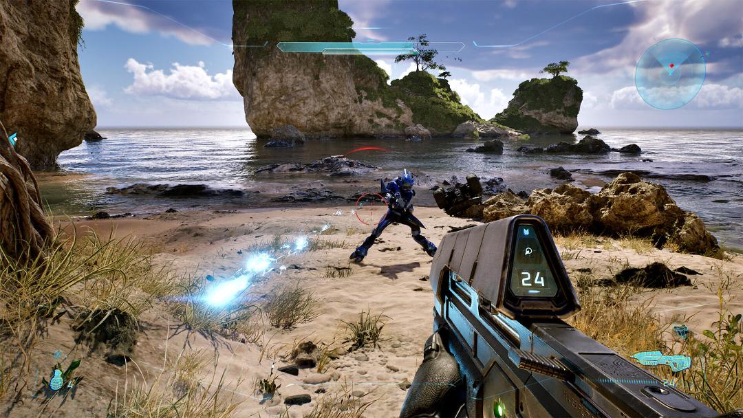 تیراندازی به سمت دشمنان در بازی Halo: Campaign Evolved