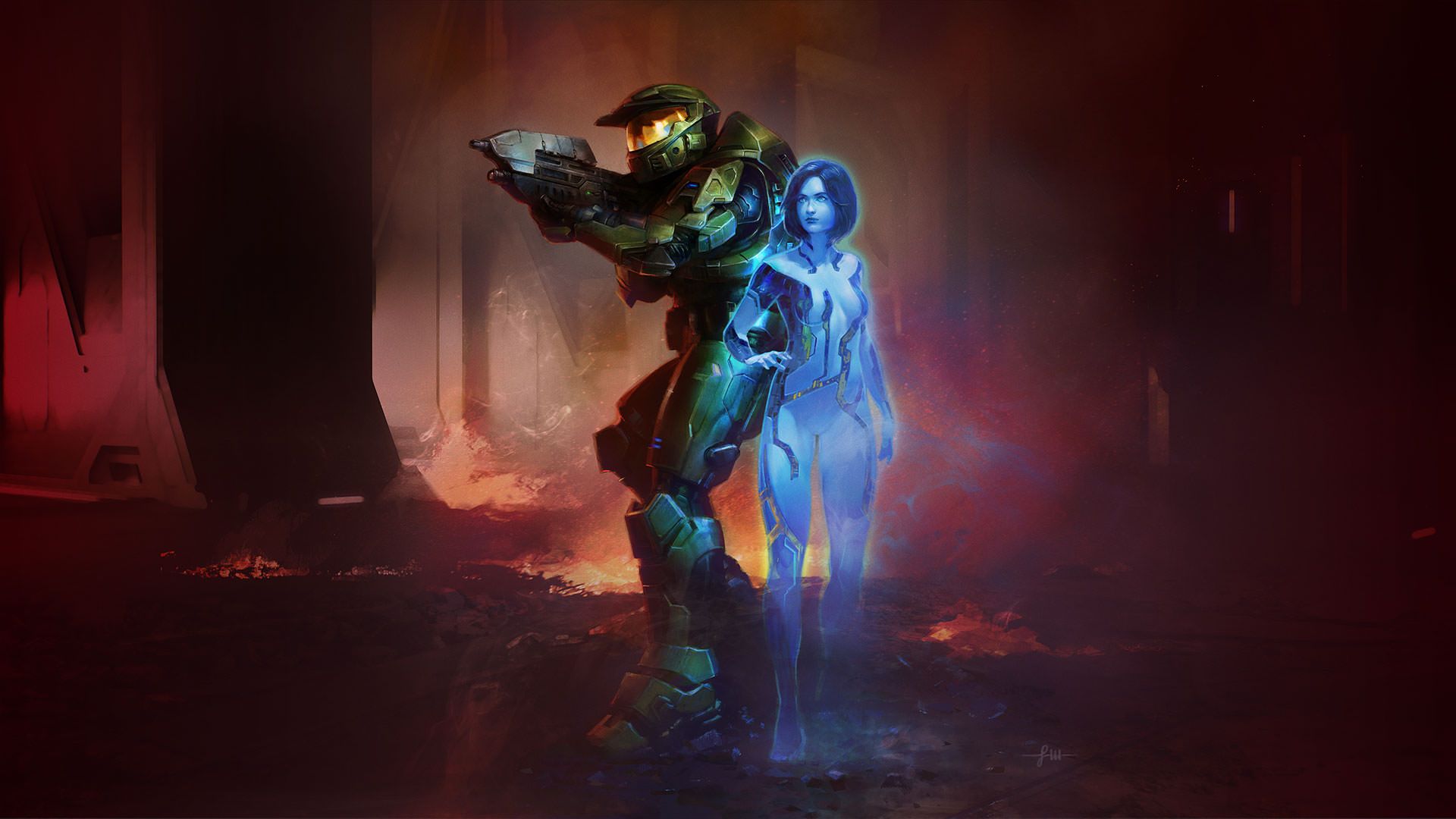 مستر چیف و کورتانا در بازی Halo: Campaign Evolved